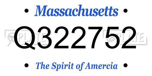 Q322752 Massachusetts License Plate
