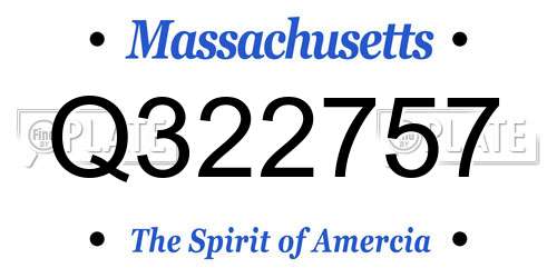 Q322757 Massachusetts License Plate