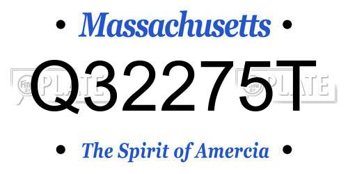 Q32275T Massachusetts License Plate