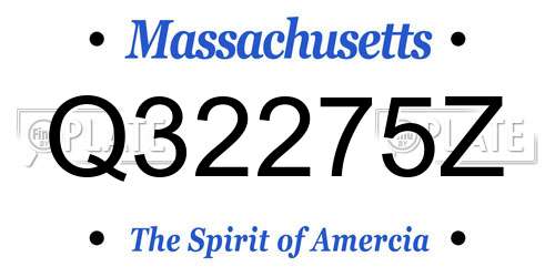 Q32275Z Massachusetts License Plate