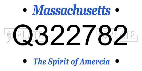 Q322782 Massachusetts License Plate