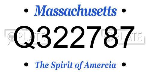 Q322787 Massachusetts License Plate