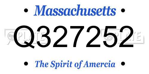 Q327252 Massachusetts License Plate