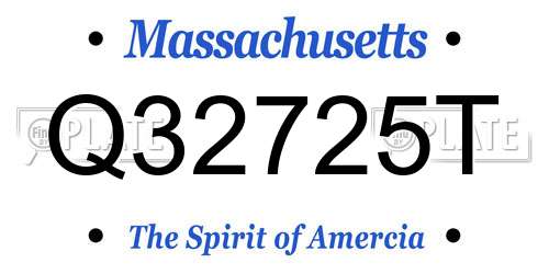 Q32725T Massachusetts License Plate