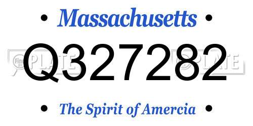 Q327282 Massachusetts License Plate