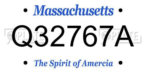 Q32767A Massachusetts License Plate