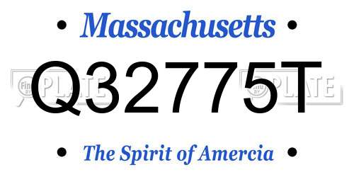 Q32775T Massachusetts License Plate