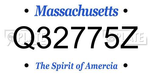Q32775Z Massachusetts License Plate