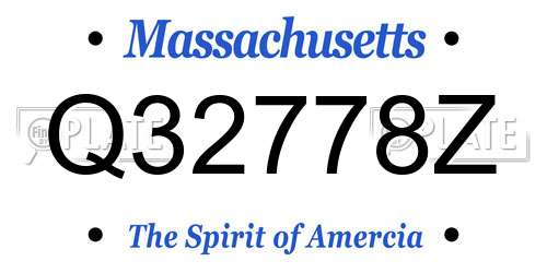 Q32778Z Massachusetts License Plate