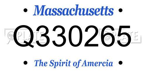 Q330265 Massachusetts License Plate