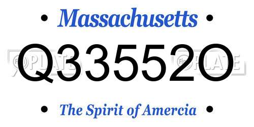 Q33552O Massachusetts License Plate