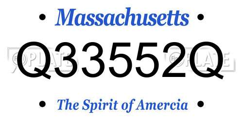 Q33552Q Massachusetts License Plate