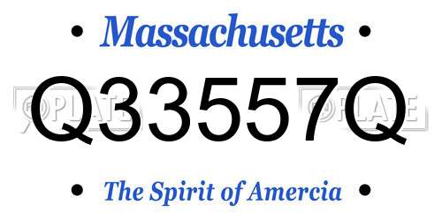 Q33557Q Massachusetts License Plate