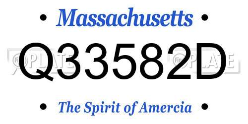 Q33582D Massachusetts License Plate
