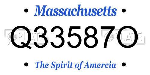 Q33587O Massachusetts License Plate