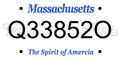 Q33852O Massachusetts License Plate