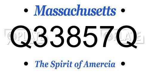 Q33857Q Massachusetts License Plate