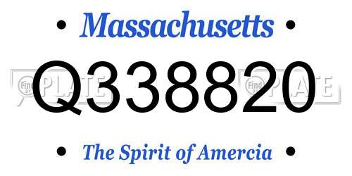 Q338820 Massachusetts License Plate
