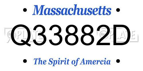 Q33882D Massachusetts License Plate