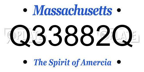 Q33882Q Massachusetts License Plate