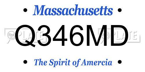 Q346MD Massachusetts License Plate
