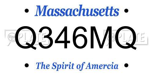 Q346MQ Massachusetts License Plate