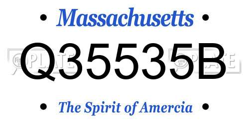 Q35535B Massachusetts License Plate