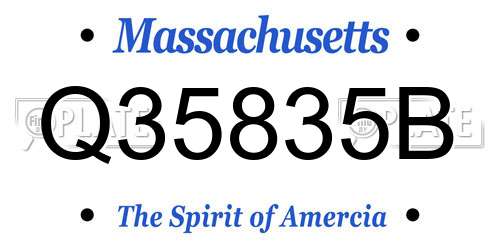 Q35835B Massachusetts License Plate