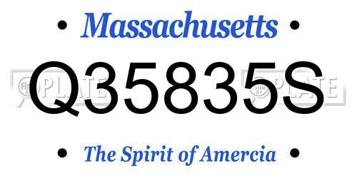 Q35835S Massachusetts License Plate