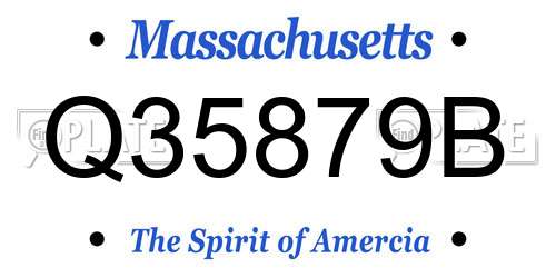 Q35879B Massachusetts License Plate