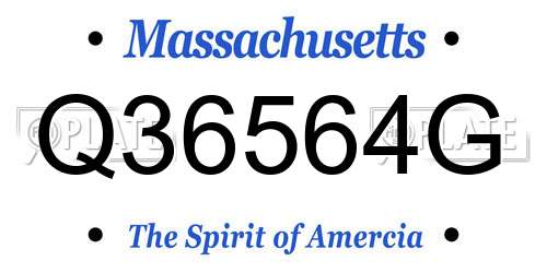 Q36564G Massachusetts License Plate