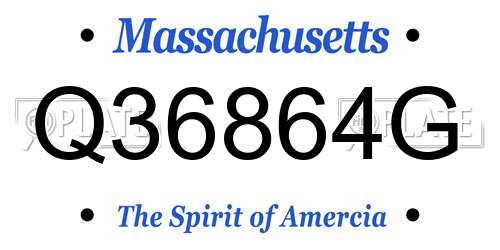 Q36864G Massachusetts License Plate