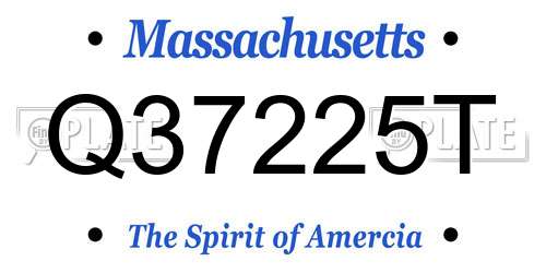 Q37225T Massachusetts License Plate