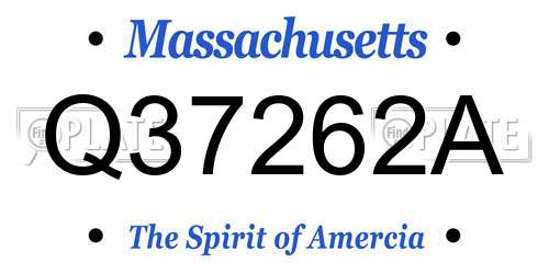 Q37262A Massachusetts License Plate