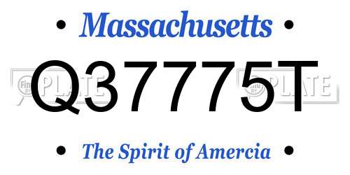 Q37775T Massachusetts License Plate