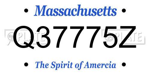 Q37775Z Massachusetts License Plate