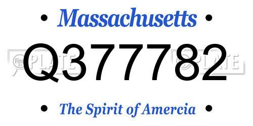 Q377782 Massachusetts License Plate