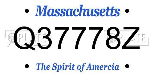 Q37778Z Massachusetts License Plate