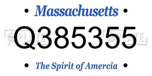 Q385355 Massachusetts License Plate