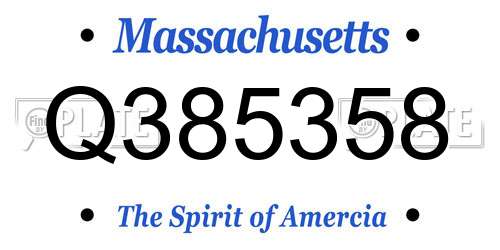 Q385358 Massachusetts License Plate