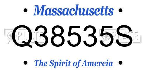 Q38535S Massachusetts License Plate