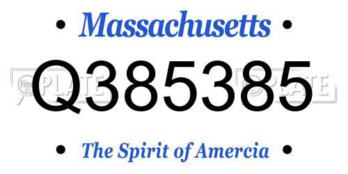 Q385385 Massachusetts License Plate