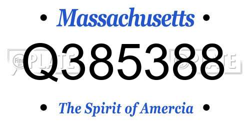 Q385388 Massachusetts License Plate