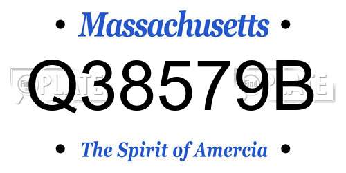 Q38579B Massachusetts License Plate