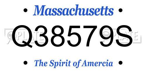 Q38579S Massachusetts License Plate