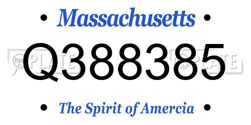Q388385 Massachusetts License Plate