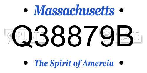 Q38879B Massachusetts License Plate