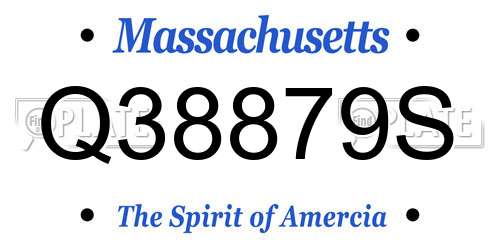 Q38879S Massachusetts License Plate