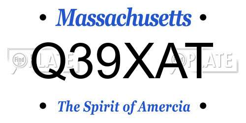 Q39XAT Massachusetts License Plate