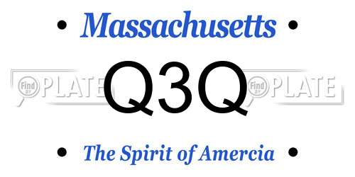 Q3Q Massachusetts License Plate